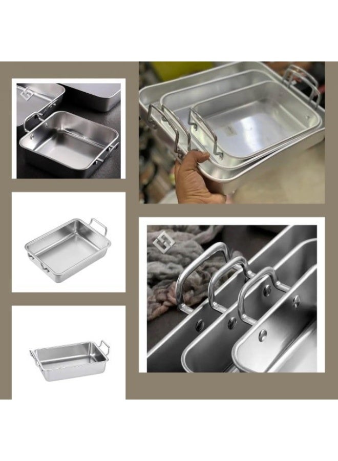 Tray Set Of 3 Pieces with Handle For Baking And Cake For The Oven Size 24cm/28cm/30cm - Image 4